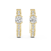 Radiant Round-Cut Diamond Huggie Earrings (16.65 mm | 0.79 Ct TW)