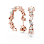 Radiant Multi-Shape Lab-Grown Diamond Hoop Earrings (30.54mm | 1.06 Ct TW)