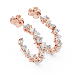 Radiant Multi-Shape Lab-Grown Diamond Hoop Earrings (30.54mm | 1.06 Ct TW)