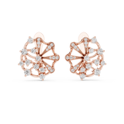 Intricate Floral Burst Diamond Cluster Earrings (16.50 mm | 0.774 Ct TW)