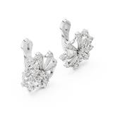 Intricate Floral Burst Diamond Cluster Earrings (16.50 mm | 0.774 Ct TW)