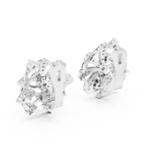 Intricate Floral Burst Diamond Cluster Earrings (16.50 mm | 0.774 Ct TW)