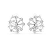 Intricate Floral Burst Diamond Cluster Earrings (16.50 mm | 0.774 Ct TW)