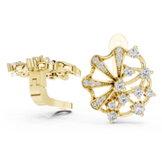 Intricate Floral Burst Diamond Cluster Earrings (16.50 mm | 0.774 Ct TW)