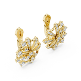 Intricate Floral Burst Diamond Cluster Earrings (16.50 mm | 0.774 Ct TW)