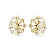 Intricate Floral Burst Diamond Cluster Earrings (16.50 mm | 0.774 Ct TW)