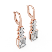 Geometric Cascade Lab-Grown Diamond Dangle Gold Earrings (30.61mm | 9.52 Ct TW)