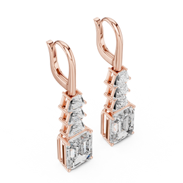 Geometric Cascade Lab-Grown Diamond Dangle Gold Earrings (30.61mm | 9.52 Ct TW)