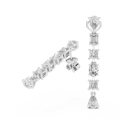 Elegant Multi-Shape Lab-Grown Diamond Linear Drop Earrings (34.15 mm | 0.969 Ct TW)