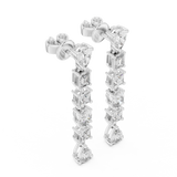 Elegant Multi-Shape Lab-Grown Diamond Linear Drop Earrings (34.15 mm | 0.969 Ct TW)