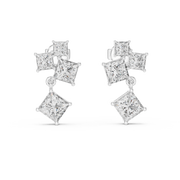 Elegant Princess-Cut Cluster Drop Earrings (18.60 mm | 1.43 Ct TW)