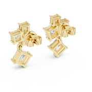 Elegant Princess-Cut Cluster Drop Earrings (18.60 mm | 1.43 Ct TW)