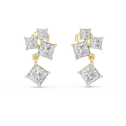 Elegant Princess-Cut Cluster Drop Earrings (18.60 mm | 1.43 Ct TW)