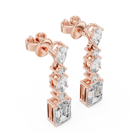 Elegant Multi-Shape Lab-Grown Diamond Drop Earrings (26.04 mm | 2.87 Ct TW)