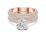 Royal Blue Halo-Pavé Double-Band Diamond Ring (3.57 Ct TW)