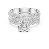 Royal Blue Halo-Pavé Double-Band Diamond Ring (3.57 Ct TW)