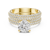 Royal Blue Halo-Pavé Double-Band Diamond Ring (3.57 Ct TW)