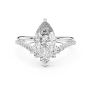 Elegant Pear-Shape Center Diamond Halo Ring (2.354 Ct TW)