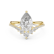 Elegant Pear-Shape Center Diamond Halo Ring (2.354 Ct TW)