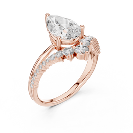 Elegant Pear-Shape Center Diamond Halo Ring (2.354 Ct TW)