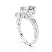 Elegant Pear-Shape Center Diamond Halo Ring (2.354 Ct TW)