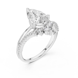 Elegant Pear-Shape Center Diamond Halo Ring (2.354 Ct TW)