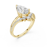 Elegant Pear-Shape Center Diamond Halo Ring (2.354 Ct TW)