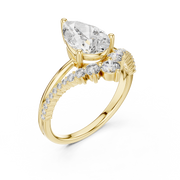 Elegant Pear-Shape Center Diamond Halo Ring (2.354 Ct TW)