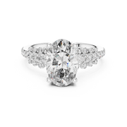 Elegant Oval-Cut Halo Diamond Cluster Ring ( 2.574 Ct TW)