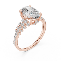 Elegant Oval-Cut Halo Diamond Cluster Ring ( 2.574 Ct TW)