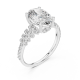 Elegant Oval-Cut Halo Diamond Cluster Ring ( 2.574 Ct TW)