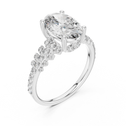 Elegant Oval-Cut Halo Diamond Cluster Ring ( 2.574 Ct TW)
