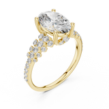 Elegant Oval-Cut Halo Diamond Cluster Ring ( 2.574 Ct TW)