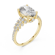 Elegant Oval-Cut Halo Diamond Cluster Ring ( 2.574 Ct TW)