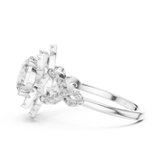 Floral Halo Oval Diamond Ring (1.818 Ct TW)