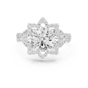 Floral Halo Oval Diamond Ring (1.818 Ct TW)