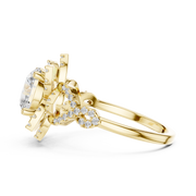 Floral Halo Oval Diamond Ring (1.818 Ct TW)