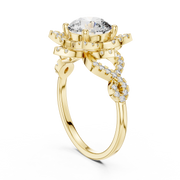 Floral Halo Oval Diamond Ring (1.818 Ct TW)