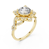 Floral Halo Oval Diamond Ring (1.818 Ct TW)