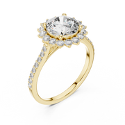 Elegant Sunburst Halo Diamond Ring (1.98 Ct TW)