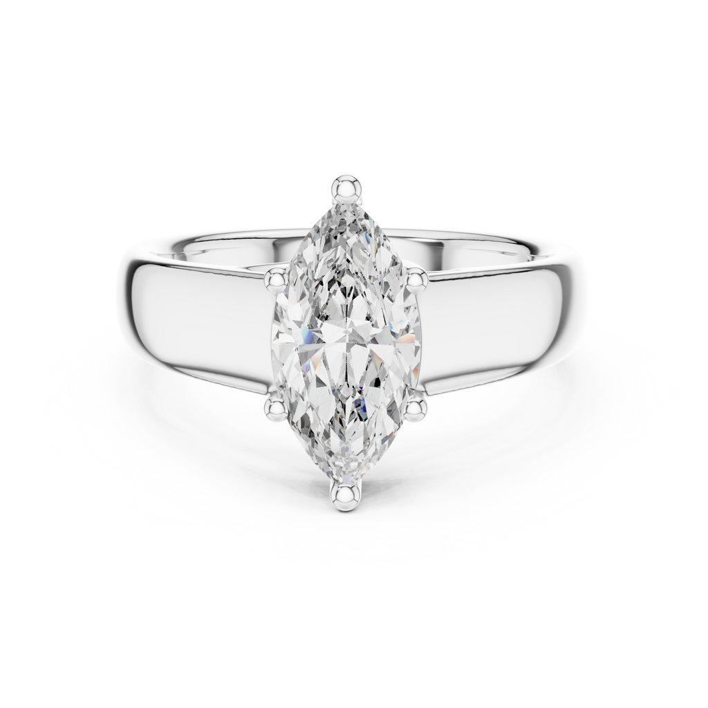 Classic Marquise Solitaire Ring (12×6 mm | Lab-Grown Diamond)