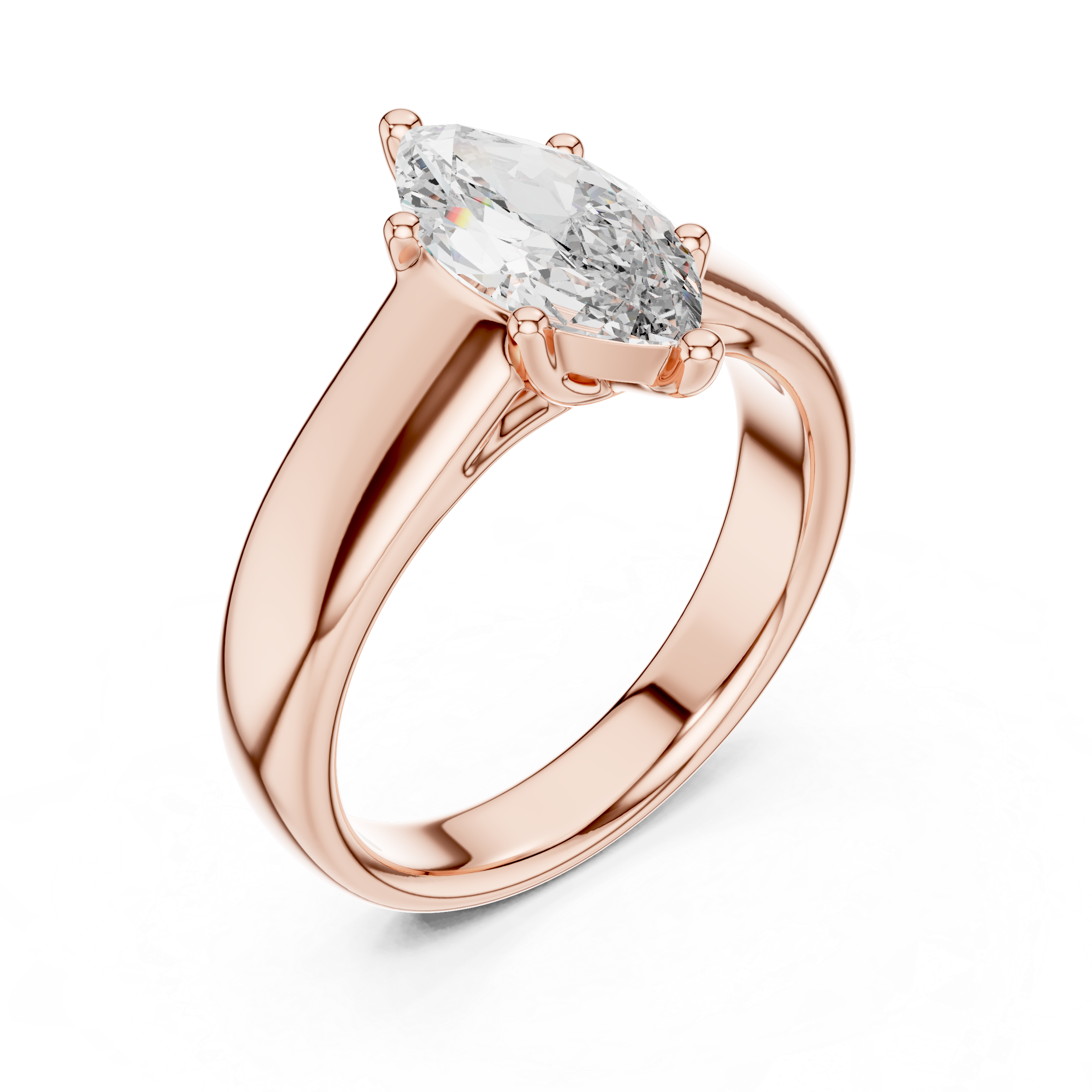 Classic Marquise Solitaire Ring (12×6 mm | Lab-Grown Diamond)