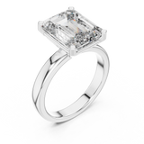 Elegant Emerald-Cut Solitaire Lab-Grown Diamond Ring (11.00×9.00 mm | 2.00 Ct Center Stone)