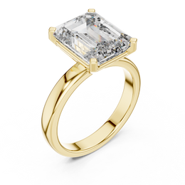 Elegant Emerald-Cut Solitaire Lab-Grown Diamond Ring (11.00×9.00 mm | 2.00 Ct Center Stone)