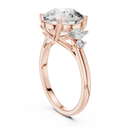 Elegant Three-Stone Round & Marquise Lab-Grown Diamond Ring (3.87 Ct TW)