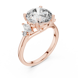 Elegant Three-Stone Round & Marquise Lab-Grown Diamond Ring (3.87 Ct TW)