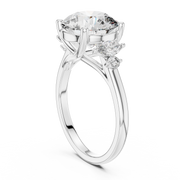 Elegant Three-Stone Round & Marquise Lab-Grown Diamond Ring (3.87 Ct TW)