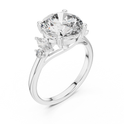 Elegant Three-Stone Round & Marquise Lab-Grown Diamond Ring (3.87 Ct TW)