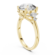 Elegant Three-Stone Round & Marquise Lab-Grown Diamond Ring (3.87 Ct TW)