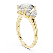 Elegant Oval & Marquise Lab-Grown Diamond Three-Stone Ring (3.88 Ct TW)